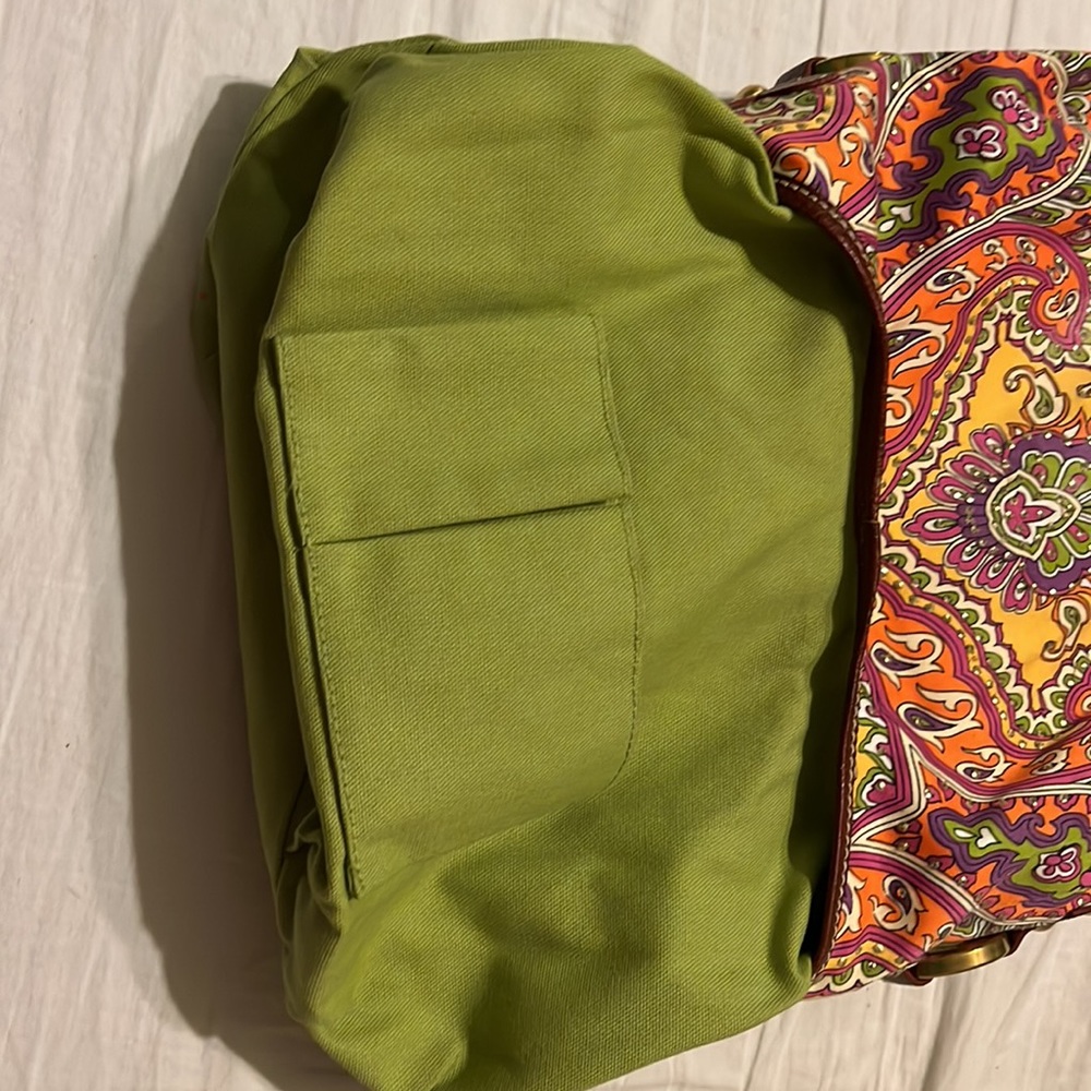 Isabella Fiore Cheerful Fabric and Leather Brass Studded Baguette Shoulder Bag - Picture 13 of 16